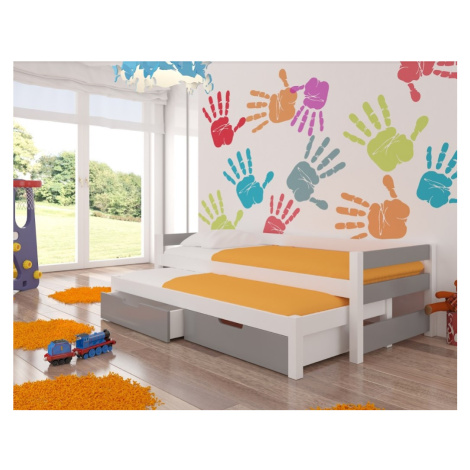 ArtAdrk Dětská postel s přistýlkou FRAGA Barva: bílá / šedá