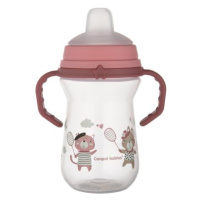 CANPOL BABIES Hrnek se silikonovým náustkem FirstCup Bonjour Paris 250ml růžový 6m+