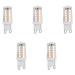 Set van 5 G9 dimbare LED lampen 1.2W 100 lm 2700K