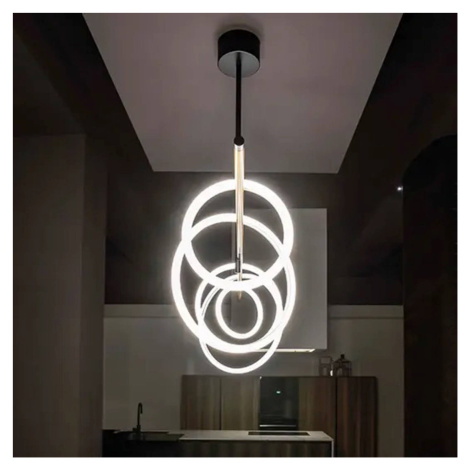 Marchetti Ulaop LED závěsné světlo, pět kroužků, bílé