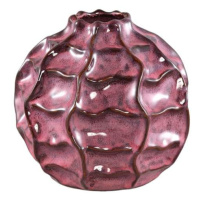 Váza koule s úzkým hrdlem keramická EVYS S červená 16cm