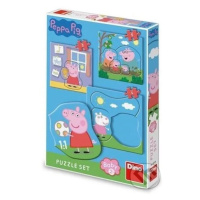 Puzzle Set Baby Peppa Pig rodina (3-5 dílků) - puzzle z kategorie Maxi dílky