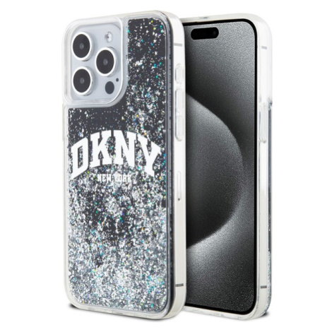 DKNY Liquid Glitter Arch Logo kryt iPhone 14 Pro černý