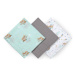 BABYONO Pleny bambusové 3 ks Blue-grey, 70x70 cm