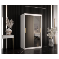 Šatní skříň Abi Riflo Wave 2 Barva korpusu: Bílá, Rozměry: 100 cm, Dveře: Černá + zrcadlo