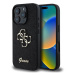 Guess PU Fixed Glitter 4G Metal Logo Zadní Kryt pro iPhone 16 Pro Max Black