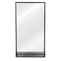 HOMEDE Nástěnné zrcadlo s poličkou Pisca I černé