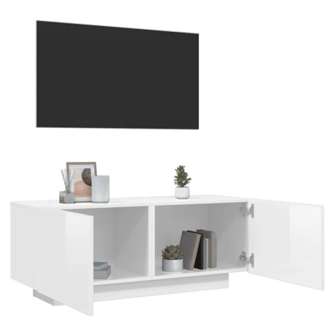 vidaXL TV skříňka lesklá bílá 100x35x40 cm kompozitní dřevo