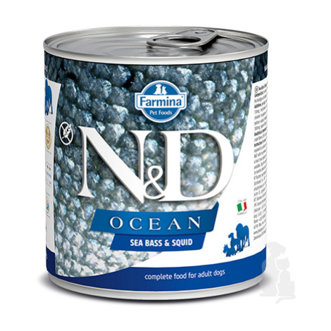 N&D DOG OCEAN Adult Sea Bass & Squid 285g + Množstevní sleva 1+1