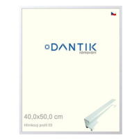 DANTIK rámeček 40 × 50, ALU profil 7003 Bílý matný plexi čiré