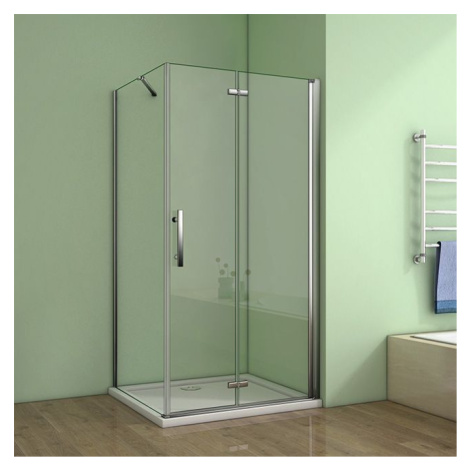 H K Čtvercový sprchový kout MELODY 90x90 cm se zalamovacími dveřmi včetně sprchové vaničky z lit