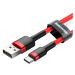 Baseus Cafule extra odolný nylonem opletený kabel USB / USB-C QC3.0 3A 0,5M red