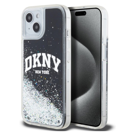 DKNY Liquid Glitter Arch Logo kryt iPhone 14 černý