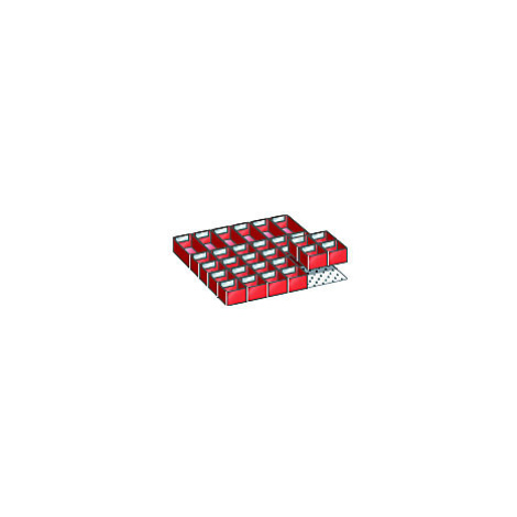 LISTA Souprava pro rozčlenění pro rozměry zásuvek 459 x 459 mm, pro drobné součásti, 24 + 6 vklá