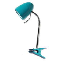 B.V.  -  Stolní lampa s klipem 1xE27/11W/230V modrá/chrom