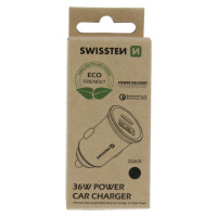 SWISSTEN CL adaptér PD USB-C + QUICK CHARGE 3.0 36W černý (ECO Balení)