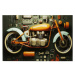 KARE Design Skleněný obraz Garage Motorbike 60x80cm