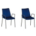 Sada 2 sametových tmavě modrých židlí JEFFERSON, 252412
