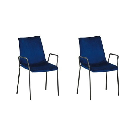 Sada 2 sametových tmavě modrých židlí JEFFERSON, 252412 BELIANI