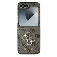 Guess PU 4G Metal Logo Zadní Kryt pro Samsung Galaxy Z Flip6 Brown