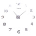 TZB Nástěnné hodiny Diy Nepri 65 - 130 cm - stříbrné 3D