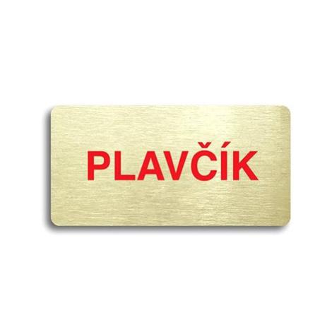 Accept Piktogram "PLAVČÍK II" (160 × 80 mm) (zlatá tabulka - barevný tisk bez rámečku)