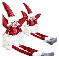 Červený vánoční anděl s visícími nohama