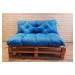 Polstr CARLOS SET color 39 modrá, sedák 120x80 cm, opěrka 120x40 cm, 2x polštáře 30x30 cm, palet