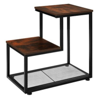 Tectake Odkládací stolek Halifax 60,5×35,5×60,5cm, Industrial tmavé dřevo