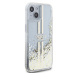 Zadní kryt Guess PC/TPU Liquid Glitter Gold Stripe Zadní pro Apple iPhone 15 Plus, transparentní