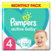 Pampers Active Baby Pleny 4 Maxi 8-14kg měsíční balení 180 ks