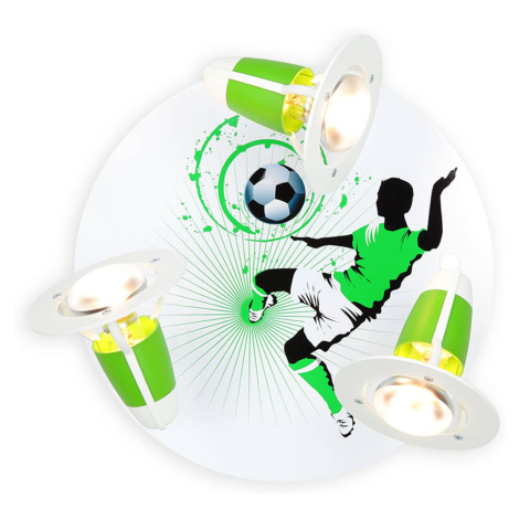 Elobra Stropní světlo Soccer, tři zdroje, zeleno-bílá