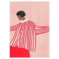 Ilustrace The Woman With the Red Stripes, Bea Muller, (30 x 40 cm)