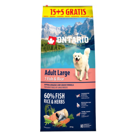 Ontario Adult Large Fish & Rice 15+5kg zdarma