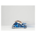Fotografie Hamster sitting on toy motorcycle, side, Roger Wright, 40x30 cm