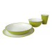 Set plastového nádobí Omada Sanaliving zelený typ nádobí 3 dílná sada
