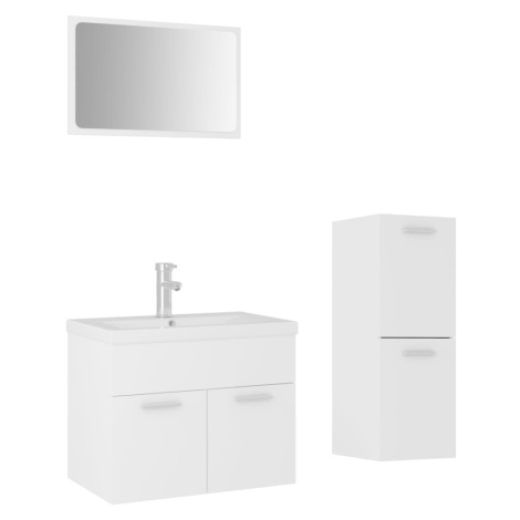 vidaXL Set koupelnového nábytku bílý kompozitní dřevo