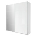 Šatní skříň QUADRA 226 bílá vysoký lesk/zrcadlo