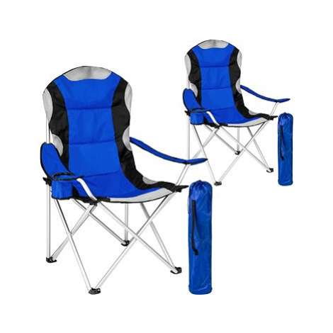 2 Kempingové židle polstrované modré tectake