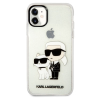 Karl Lagerfeld IML Glitter Karl and Choupette NFT kryt iPhone 11 čirý