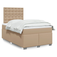 vidaXL Box spring postel s matrací cappuccino 120x200 cm umělá kůže