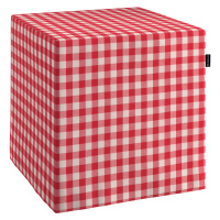 Dekoria Sedák Cube - kostka pevná 40x40x40, červeno - bílá střední kostka, 40 x 40 x 40 cm, Quad