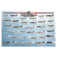 Plakát, Obraz - AlliedAirCommand WWII Fighters, 91.5 × 61 cm