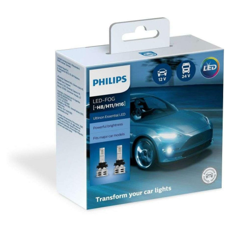 Philips H8/H11/H16 12V/24V 24W PGJ19 Ultinon Essential LED lampa 6500K gen2 2ks 11366UE2X2