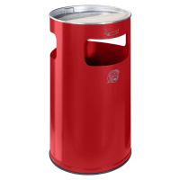 VAR Kombinovaný popelník, objem 69 l, v x Ø 760 x 420 mm, ocel, ohnivě červená