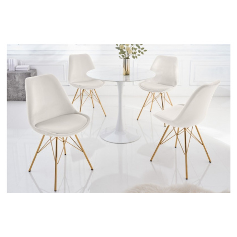 Estila Moderní art deco židle Scandinavia se zlatou kovovou konstrukcí sametovým potahem v barvě