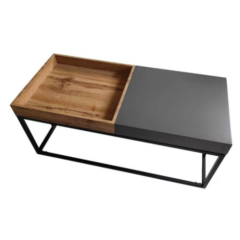 Konferenční stolek LENORAO dub artisan/černá