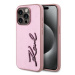 Karl Lagerfeld Wrinkled PU Signature Logo Zadní Kryt pro iPhone 15 Pro Max Pink