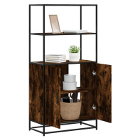 vidaXL Skříň highboard kouřový dub 68x35x139cm kompozitní dřevo a kov