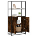 vidaXL Skříň highboard kouřový dub 68x35x139cm kompozitní dřevo a kov